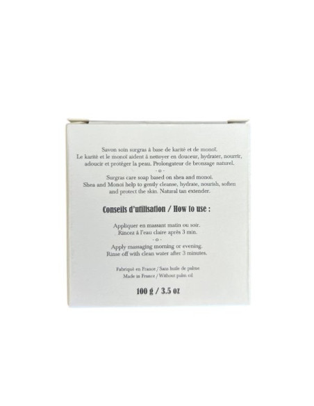 Nourishing facial care soap with monoï