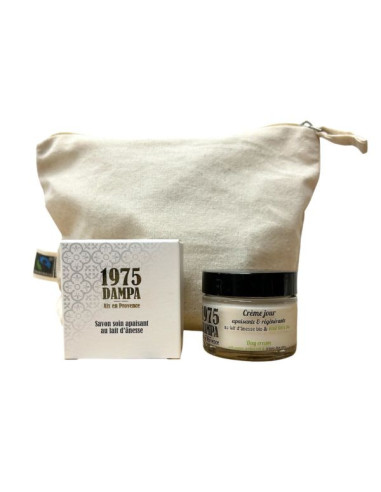 Coffret soin du visage - Crème de jour, savon solide lait d'ânesse