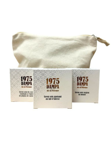 Set trio of solid facial care soaps
