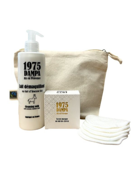 Coffret démaquillant - Savon soin visage, lait démaquillant, lingettes