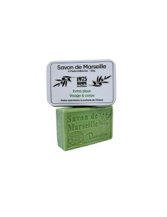 Marseille Soap scented with verbena and metal tin