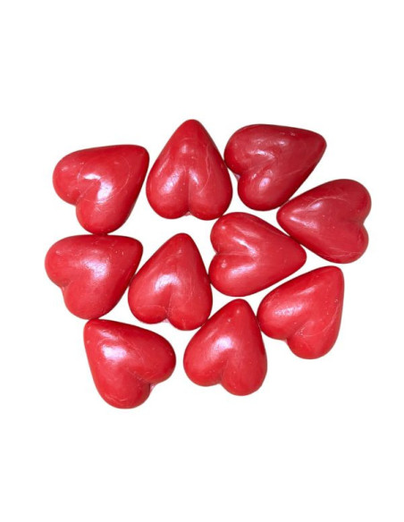 Lot de 10 savons décoratifs coeur avec sac coton
