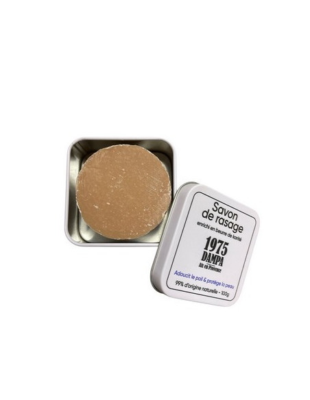 Shea shaving soap with metal tin