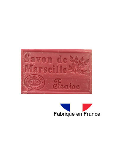 Savon de Marseille solide parfumé à la fraise, 125g