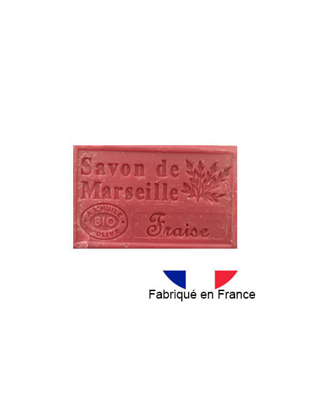 Savon de Marseille solide parfumé à la fraise, 125g