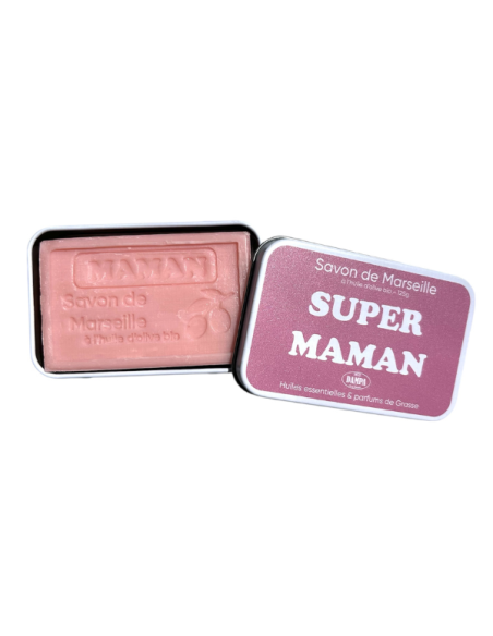 Sapone di Marsiglia "Maman" e scatola in metallo "Super Maman".
