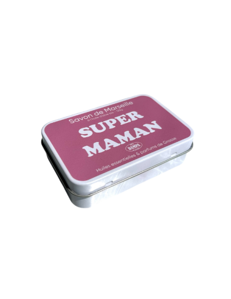Sapone di Marsiglia "Maman" e scatola in metallo "Super Maman".