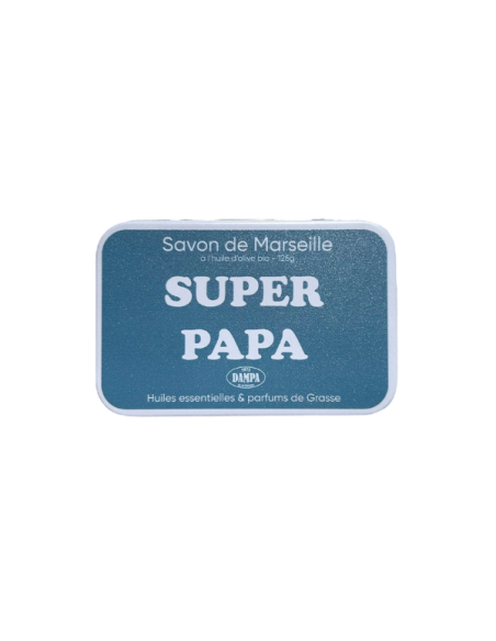 Sapone di Marsiglia "Papa" e scatola in metallo "Super Papa".