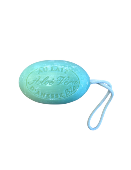 Oval Marseille soap with rope - Aloe vera scent - 180g