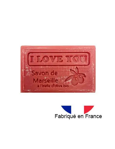 Savon de Marseille solide "I love you" parfum passion - 125g