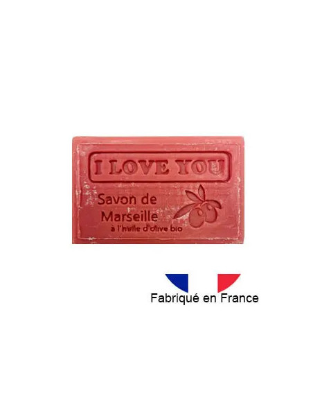 Savon de Marseille solide "I love you" parfum passion - 125g